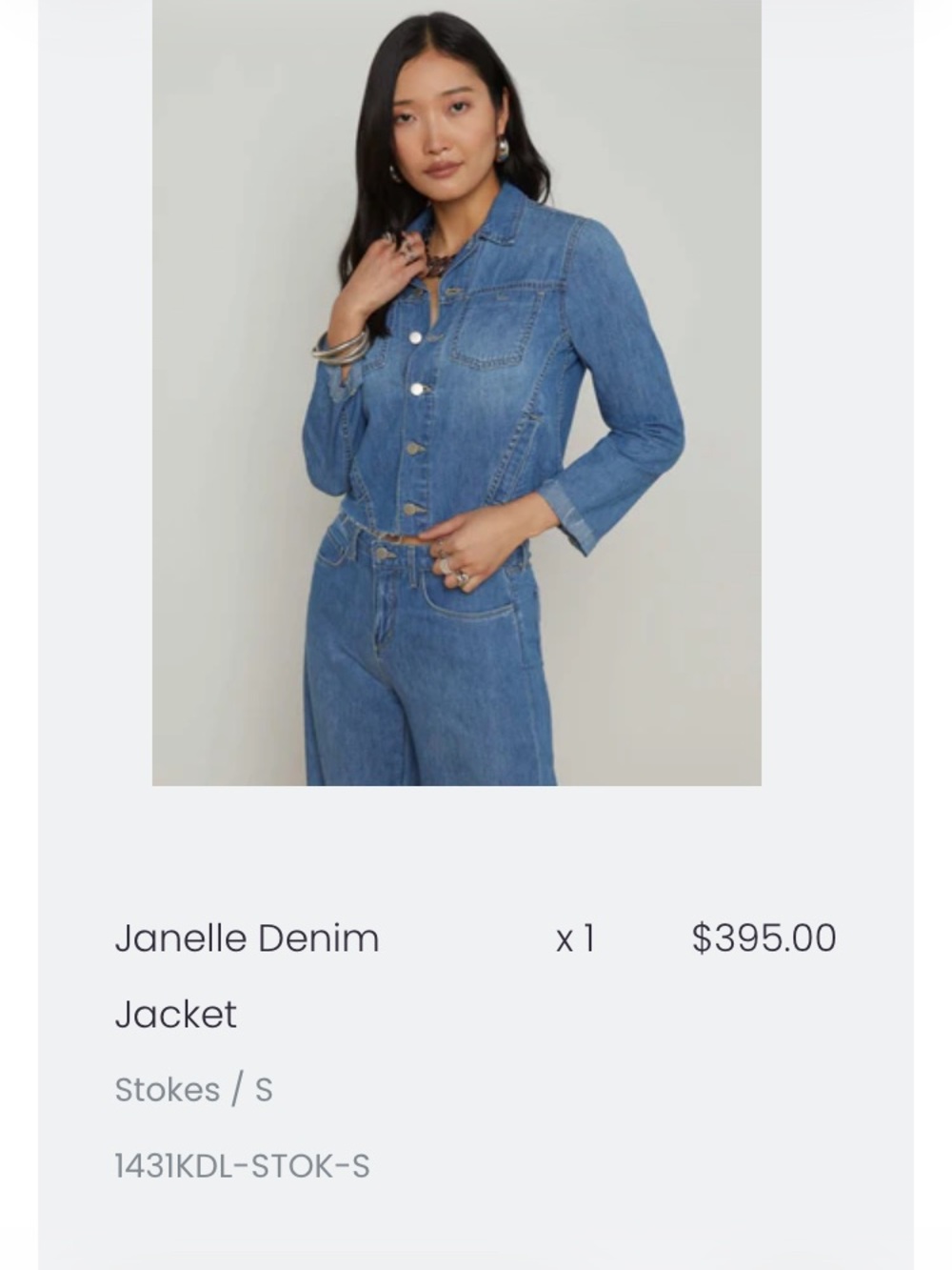 L'AGENCE Janelle Denim Jacket - Blue